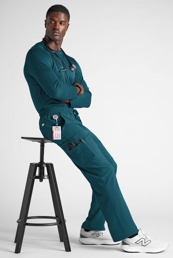 Easy STRETCH Men&rsquo;s 12-Pocket Scrub Pant - Caribbean Blue - 9