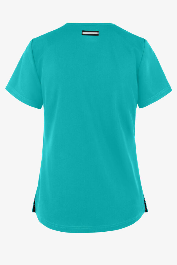 koi Next Gen Ready to Work Women's 1-Pocket STRETCH V-Neck Scrub Top - Teal - 2