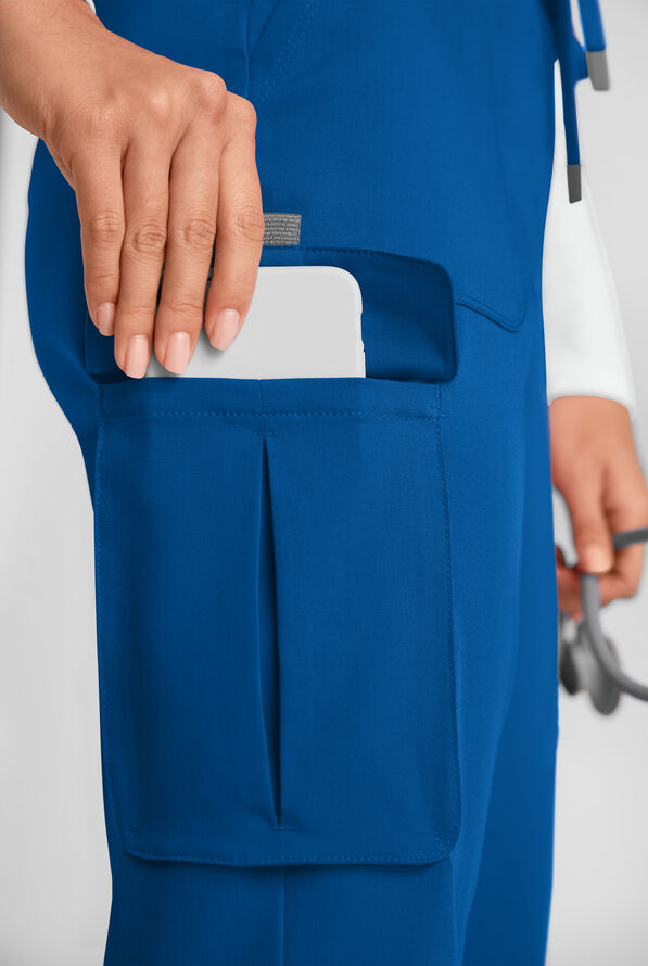 Grey's Anatomy by Barco Emerge Parker Women's 4-Pocket STRETCH Fit & Flare Scrub Pants - Royal - 5