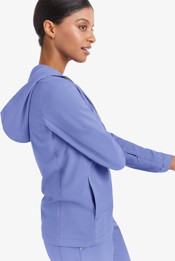 Sudadera médica Easy STRETCH Selena con cremallera y 5 bolsillos para mujer - Ceil Blue - 2