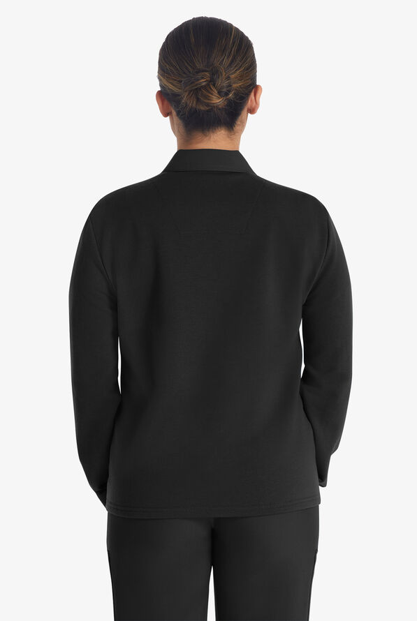 Dickies EDS NXT Women's 3- Pocket STRETCH Snap Front Scrub Jacket - Black - 4