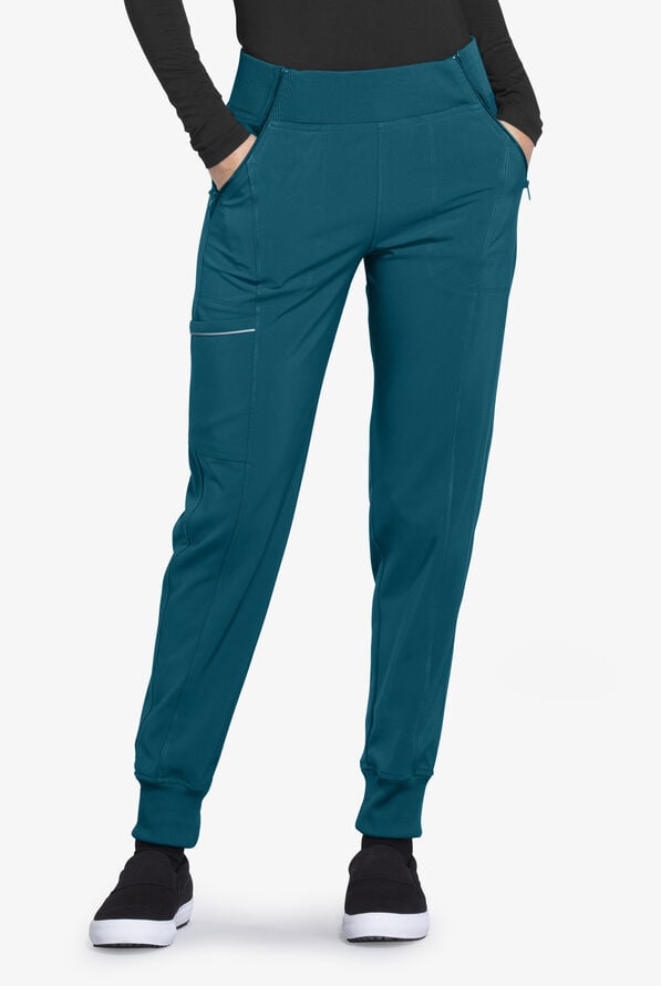 Infinity Women's 5-Pocket STRETCH Tapered Jogger Cargo Scrub Pants - Caribbean Blue - 1