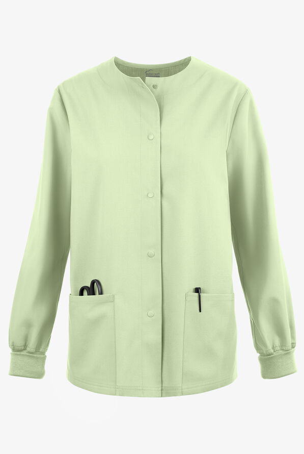 Butter-Soft Originals Women's 3-Pocket Warm-up Scrub Jacket - Spring Mint - 1
