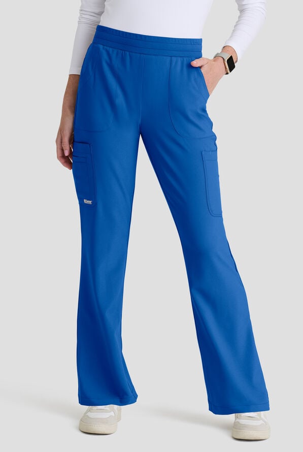 Grey's Anatomy by Barco Evolve STRETCH Sky Women's 6-Pocket Flare Leg Scrub Pant - Royal - 1