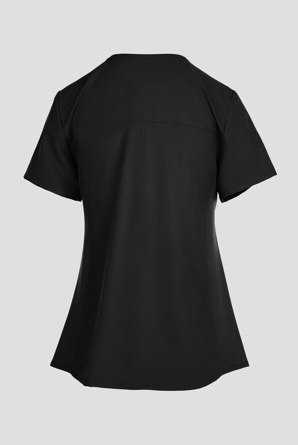 Cherokee Workwear Originals Ultra Women's 2-Pocket STRETCH Maternity Mock Wrap Scrub Top - Black - 2