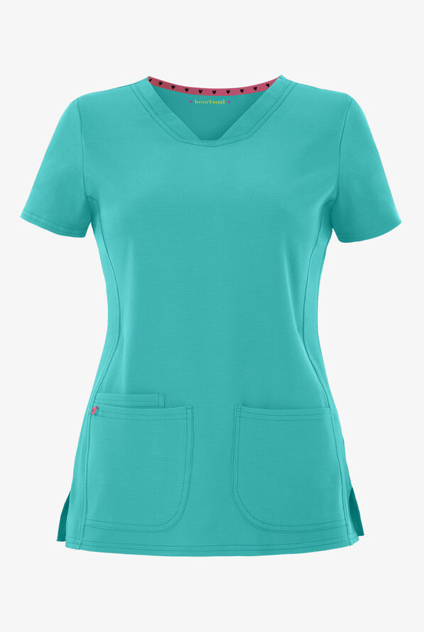 Blusa m&eacute;dica heartsoul Break On Through Pitter-Pat con cuello en V y 3 bolsillos para mujer - Turquoise - 1