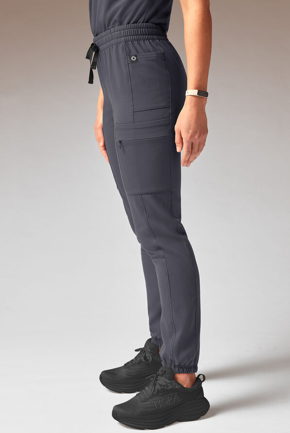 Hypothesis Cache Women’s 6-Pocket Jogger Scrub Pant - Pewter - 3