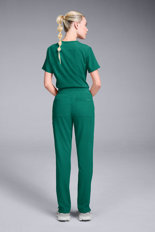 Hypothesis Women's Base 7-Pocket Straight Leg Cargo Scrub Pant - Petite - Hunter - 2
