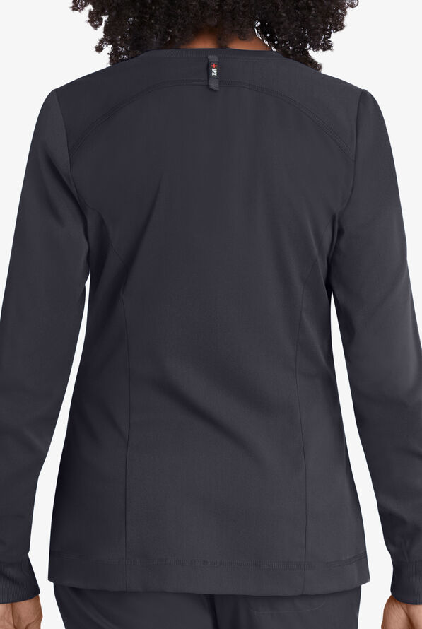 Chaqueta médica abrigada Grey's Anatomy Spandex Stretch Millie con cremallera y 3 bolsillos para mujer - Steel Gray - 2