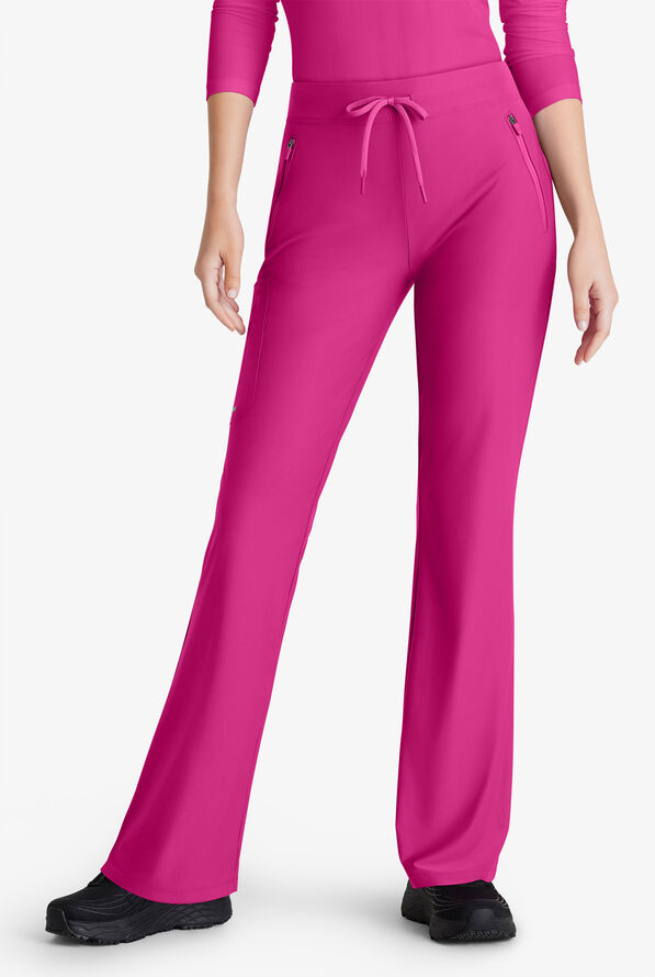 Skechers by Barco Slip-ins Glide Women's 4-Pocket STRETCH Fit & Flare Scrub Pants - Deep Magenta - 1