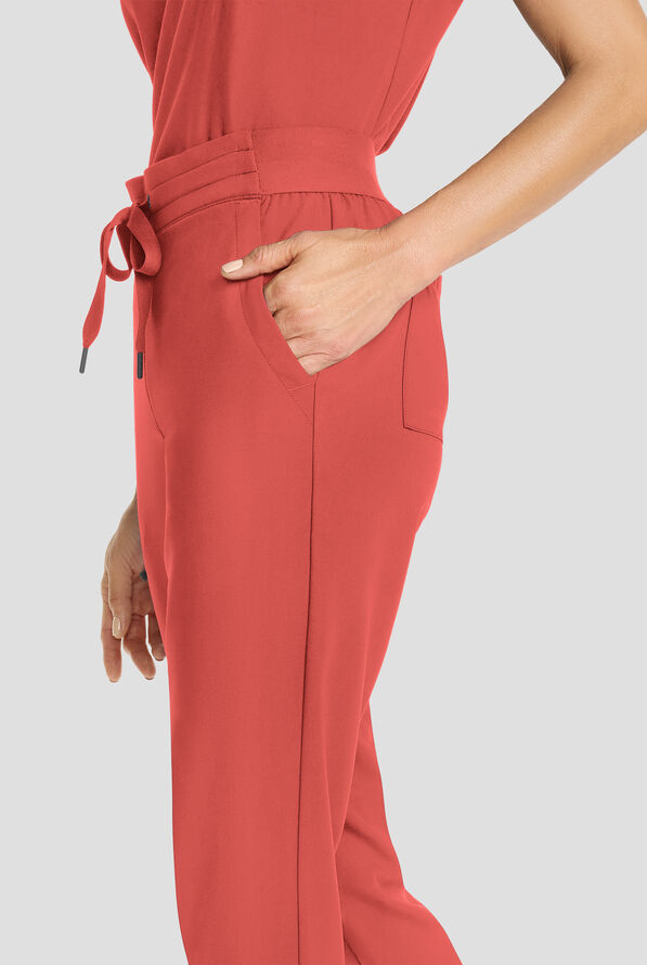 Healing Hands Quest Women's 5-Pocket STRETCH Drawstring Jogger Scrub Pant - Warm Sunrise - 2