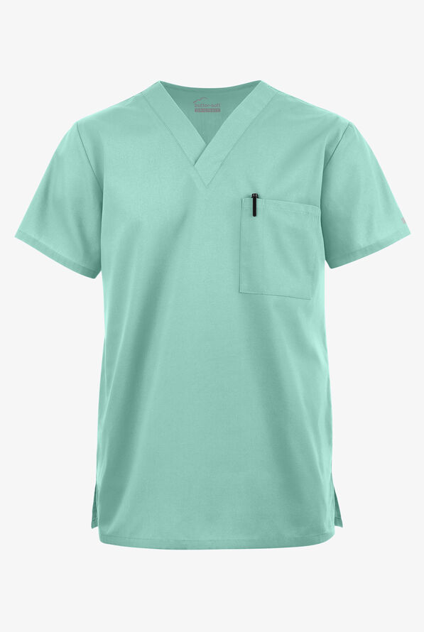 Blusa médica unisx Butter-Soft Originals con cuello en V y 2 bolsillos - Water Mint - 1