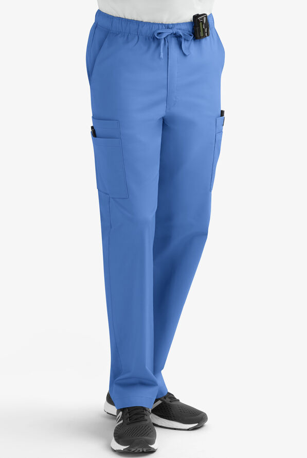 Best Buy Scrubs Next Generation Men's 7-Pocket Zip Front Cargo Pants - Ceil Blue - 1