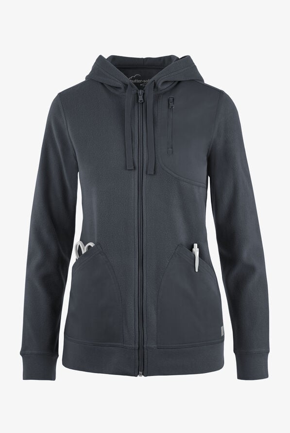 Sudadera médica UA Butter-Soft STRETCH de vellón y lana con cremallera y 4 bolsillos para mujer - Pewter - 1