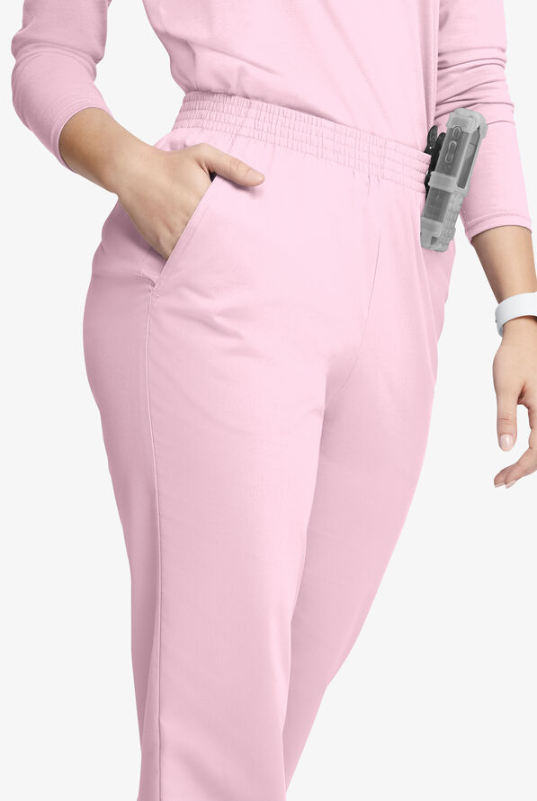 Butter-Soft Originals Women's 2-Pocket High Waisted Straight Leg Scrub Pants - Petite - Rose Quartz - 2