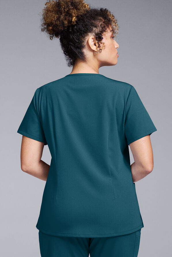 Hypothesis Women's Base 3 Pocket V-Neck Scrub Top - Caribbean Blue - 3