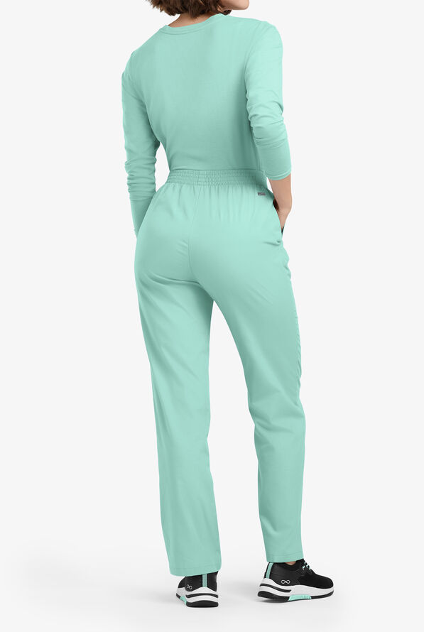 Butter-Soft Originals Women's 2-Pocket High Waisted Straight Leg Scrub Pants - Tall - Water Mint - 3