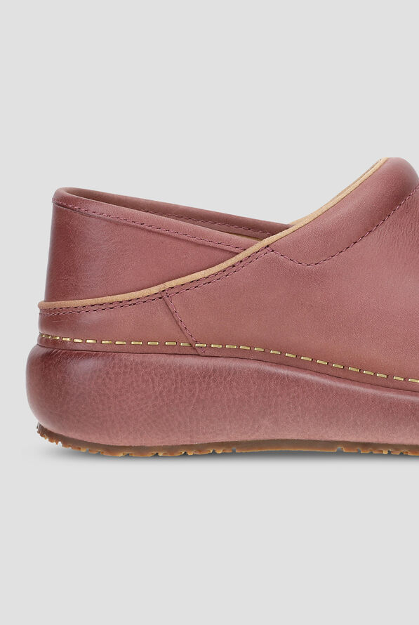 Dansko Women's Platform Pro Cloud Slip-Resistant Rose Burnished Nubuck Clogs - Rose - 4