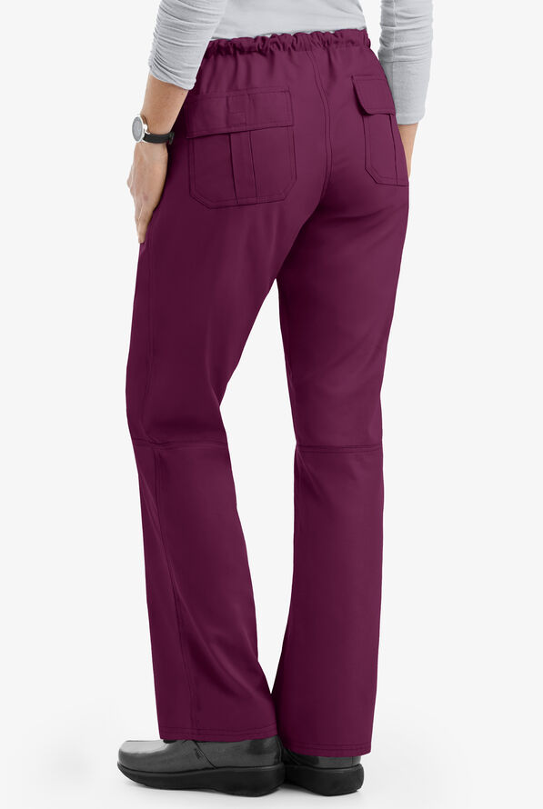 Pantal&oacute;n m&eacute;dico Butter-Soft Core by UA&trade; Petite con cord&oacute;n y 6 bolsillos para mujer - Wine - 2
