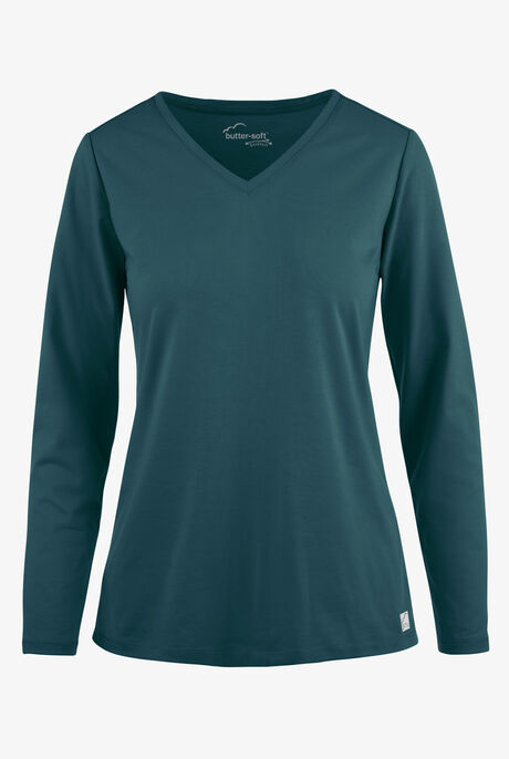 Butter-Soft STRETCH Women’s Cotton-Rich V-Neck Knit Underscrub