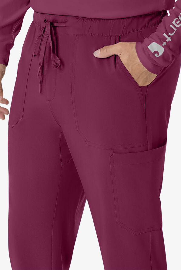Carhartt Cross-Flex Men's 7-Pocket STRETCH Cargo Jogger Scrub Pants - Wine - 3