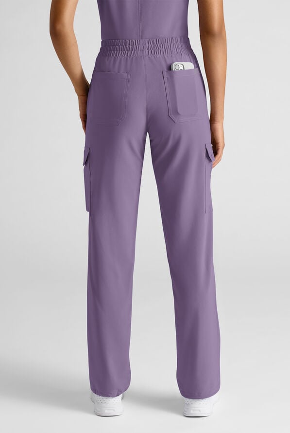 Easy STRETCH Ayo Women's 10-Pocket Cargo Scrub Pants - Purple Dusk - 2