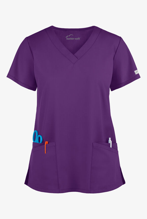 ButterSoft Women's Rounded VNeck Scrub Top UA Scrubs
