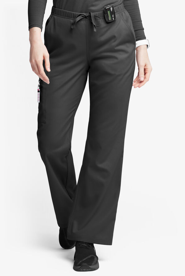 Butter-Soft Originals Women's 6-Pocket Mid Rise Flare Leg Scrub Pants - Black - 1