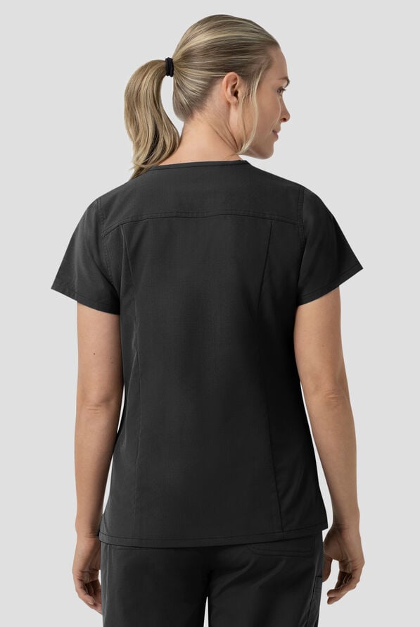 Carhartt FLD & RSCU Rugged Flex Women's 4-Pocket STRETCH V-Neck Scrub Top - Black - 3