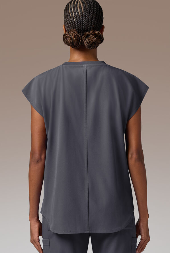 Blusa m&eacute;dica Hypothesis DM Crew de corte holgado con mangas dolm&aacute;n y 2 bolsillos para mujer - Pewter - 6