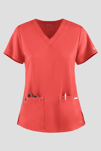 Blusa m&eacute;dica Easy STRETCH Lina con cuello en V ingleteado y 4 bolsillos para mujer
