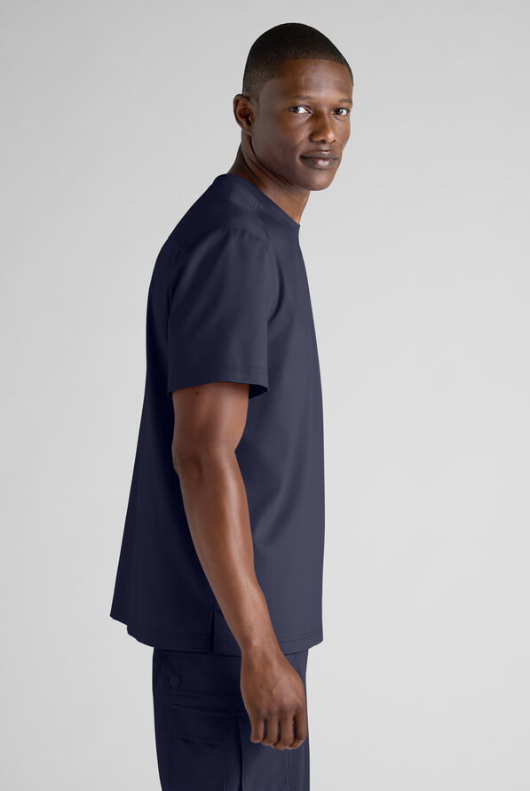 Advantage STRETCH Men's 3-Pocket Crew Neck Scrub Top - Navy - 6