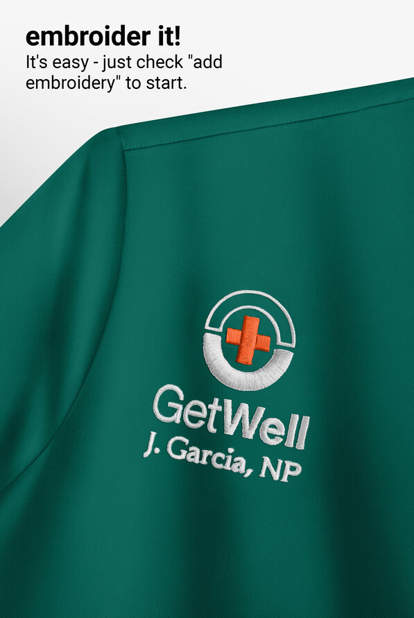 Cherokee Workwear Originals Ultra Women's 2-Pocket Crew Neck Zip Front Scrub Jacket - Hunter - 4