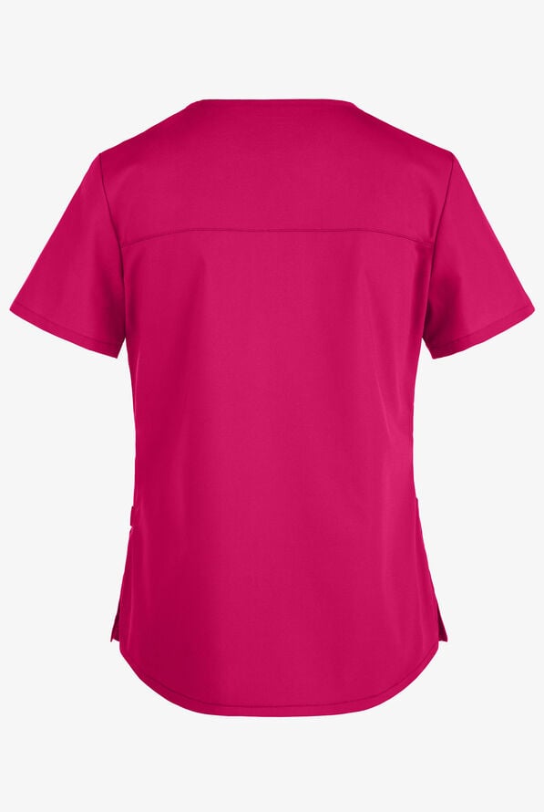 Cherokee Workwear Professionals Women's 3-Pocket STRETCH V-Neck Scrub Top - Electric Pink - 2
