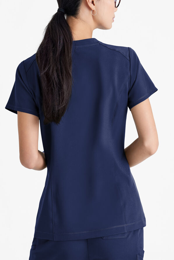 Grey's Anatomy by Barco Evolve STRETCH Sway Women's 1-Pocket Tuck In V-Neck Scrub Top - Indigo - 3