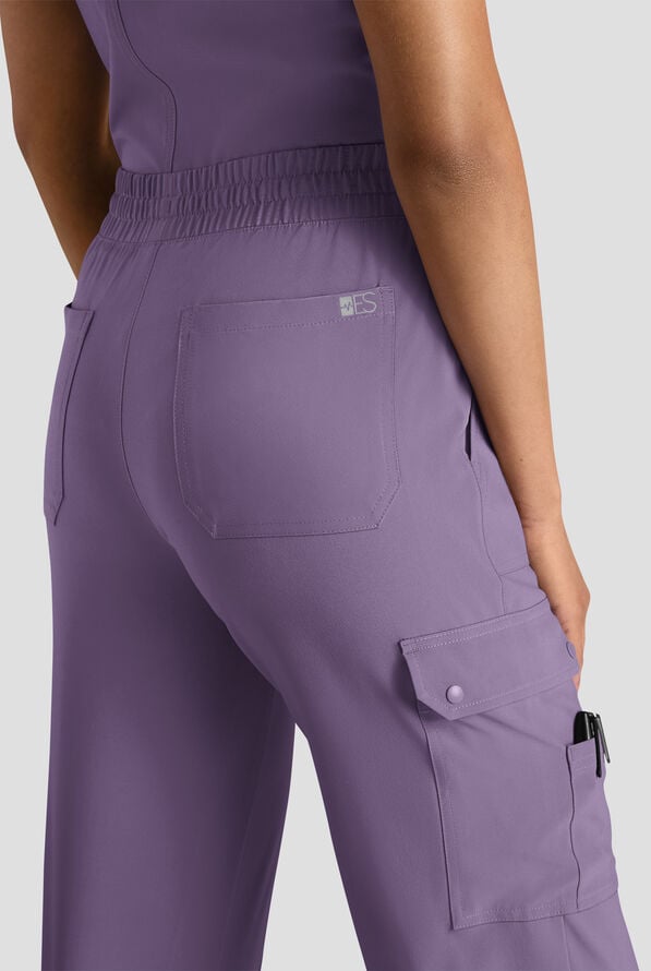 Easy STRETCH Ayo Women's 10-Pocket Cargo Scrub Pants - Purple Dusk - 5