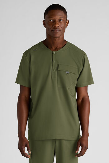 Camisa m&eacute;dica Grey's Anatomy&trade; by Barco Emerge Rhodes STRETCH estilo Henley con cuello redondo y 1 bolsillo para hombre