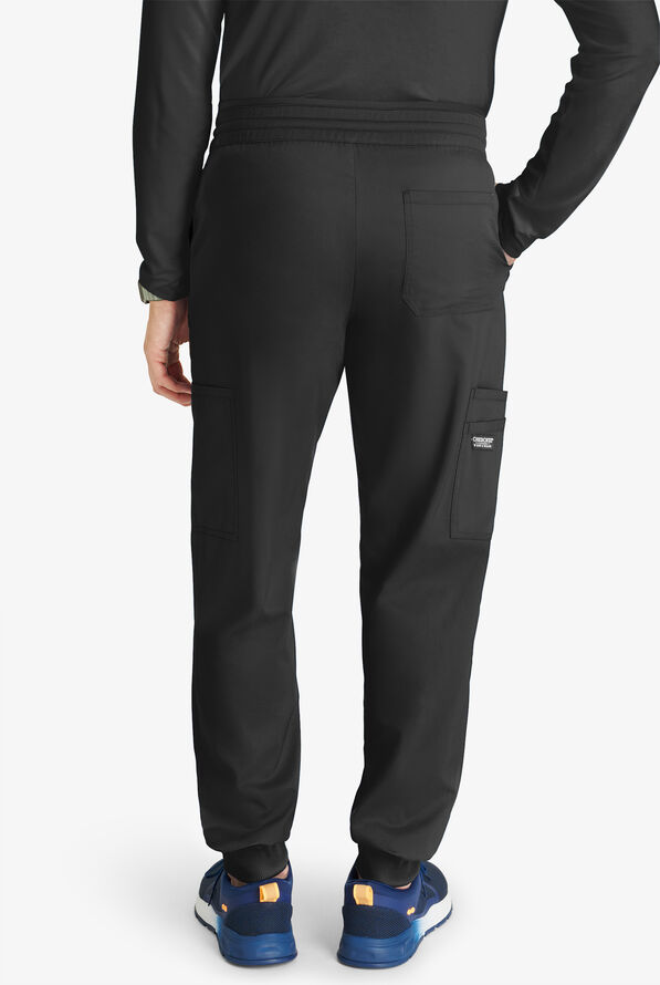 Pantalón médico Cherokee Workwear Revolution STRETCH estilo cargo jogger con cintura de malla y 6 bolsillos para hombre - Black - 2