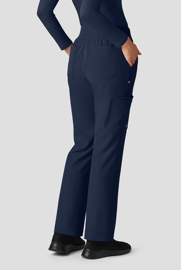 koi Next Gen Jump Start Women's 7-Pocket STRETCH Boot Cut Cargo Scrub Pants - Navy - 3