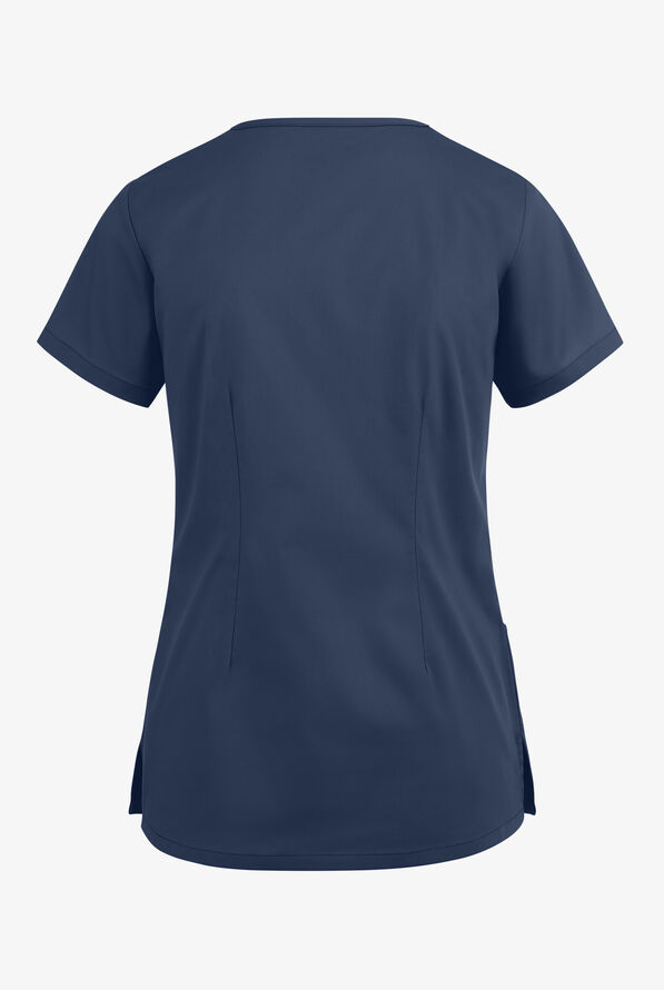 Blusa m&eacute;dica UA Butter-Soft STRETCH estilo cruzado con cuello en V y 3 bolsillos para mujer - Navy - 4