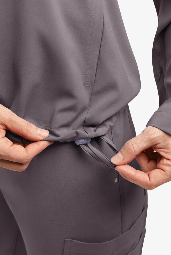 Easy STRETCH Billie Women’s 4-Pocket Pullover Scrub Hoodie - Grey Stone - 5