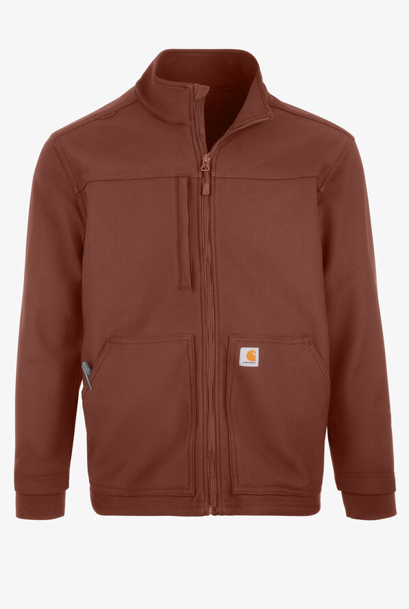 Carhartt Force Rugged Flex Men's 3-Pocket Bonded Fleece Scrub Jacket - Sable - 1