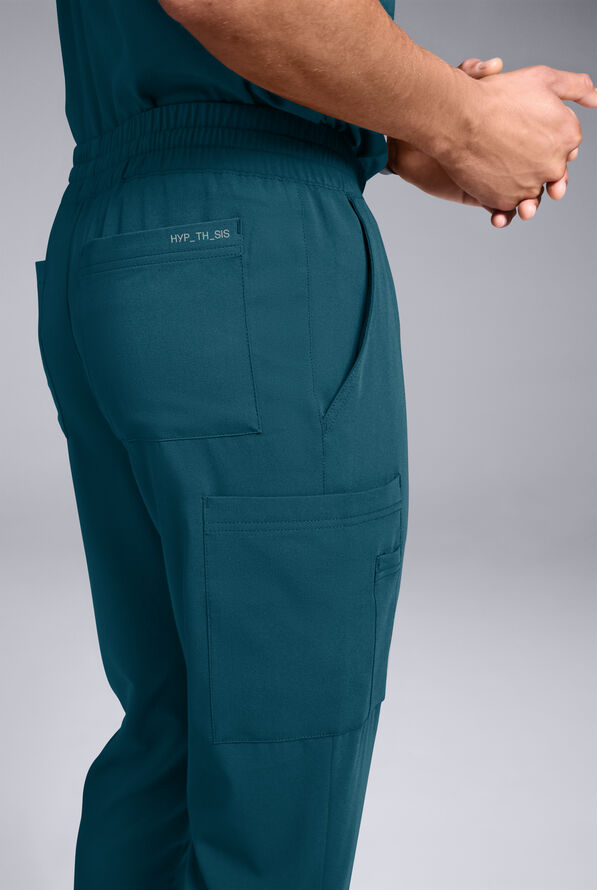 Hypothesis S-R Shift Ready Men's V-Neck & Jogger Scrub Set - Caribbean Blue - 3