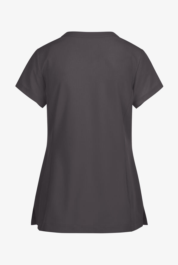 Blusa médica Skechers by Barco Coast STRETCH con tapeta en el cuello en V y 2 bolsillos para mujer - Pewter - 2