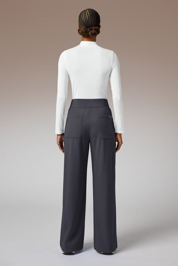 Pantal&oacute;n m&eacute;dico Hypothesis Y-Band estilo yoga con piernas anchas y 6 bolsillos para mujer - Pewter - 5