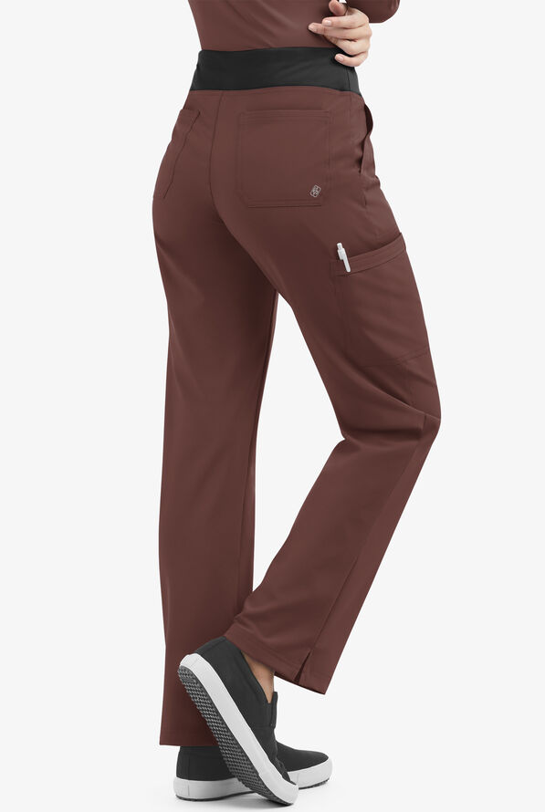 Pantalón médico Easy STRETCH tall Sienna estilo yoga con 5 bolsillos para mujer - Nutshell/Black - 2