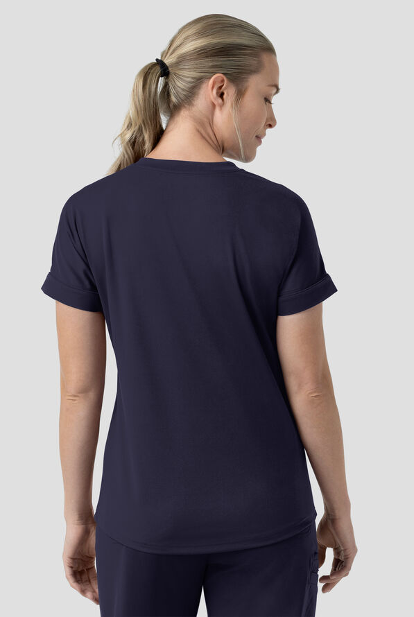 Carhartt Force&reg; Cross-Flex Knits Women's 5-Pocket STRETCH V-Neck Scrub Top - Navy - 4