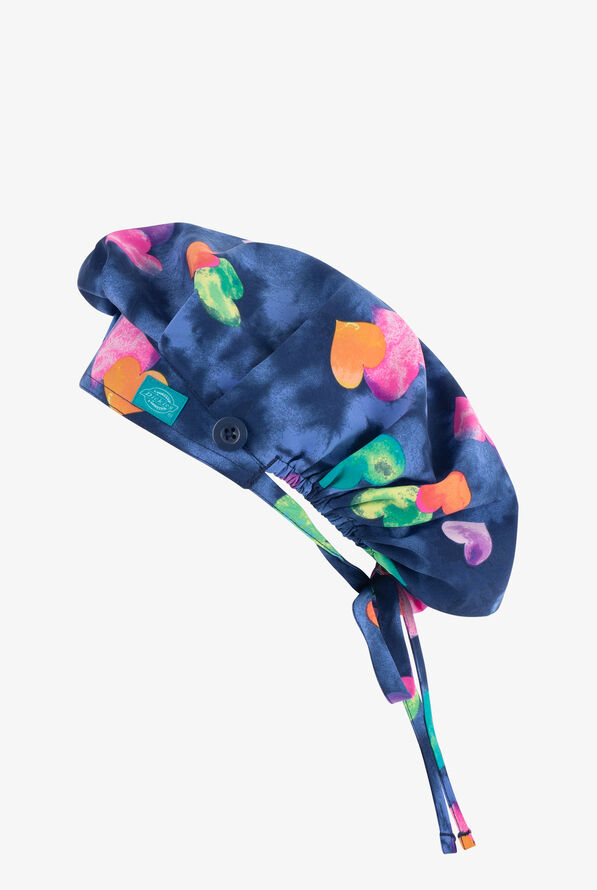 Dickies EDS Hippie Hearts Women's Bouffant Print Scrub Hat - null - 1