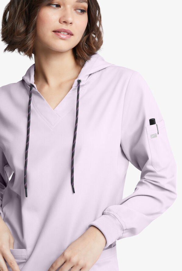 Sudadera m&eacute;dica manga larga Butter-Soft Originals con capucha y 5 bolsillos para mujer - Orchid Petal - 5