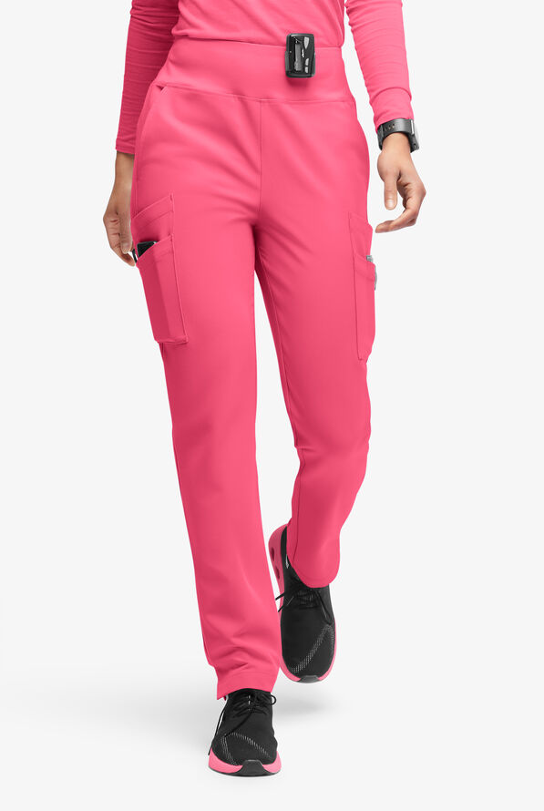 Movement by Butter-Soft Carina Women’s 7-Pocket Skinny Yoga Inspired  Scrub Pant - Petite - Rose Dusk - 1